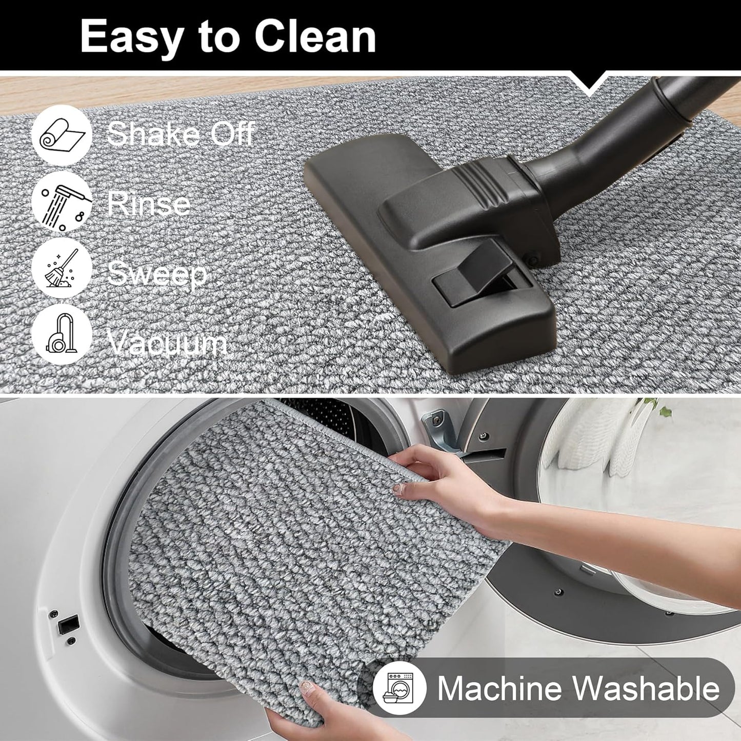 Regine Switzerland Door Mat - 24" x 36" Dirt Trapper | Washable, Non-Slip, Absorbent Grey Entryway Mat