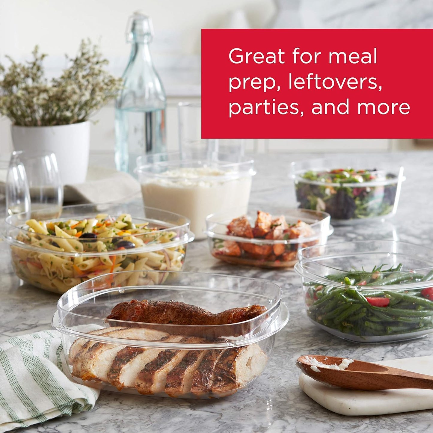 Rubbermaid Premier Food Storage Containers - 10-Piece Set | BPA-Free, Microwave & Dishwasher Safe, Grey