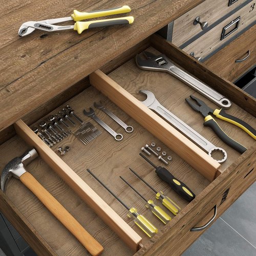 BAMEOS Bamboo Drawer Dividers - Versatile Kitchen & Home Organization | 4-Pack Set