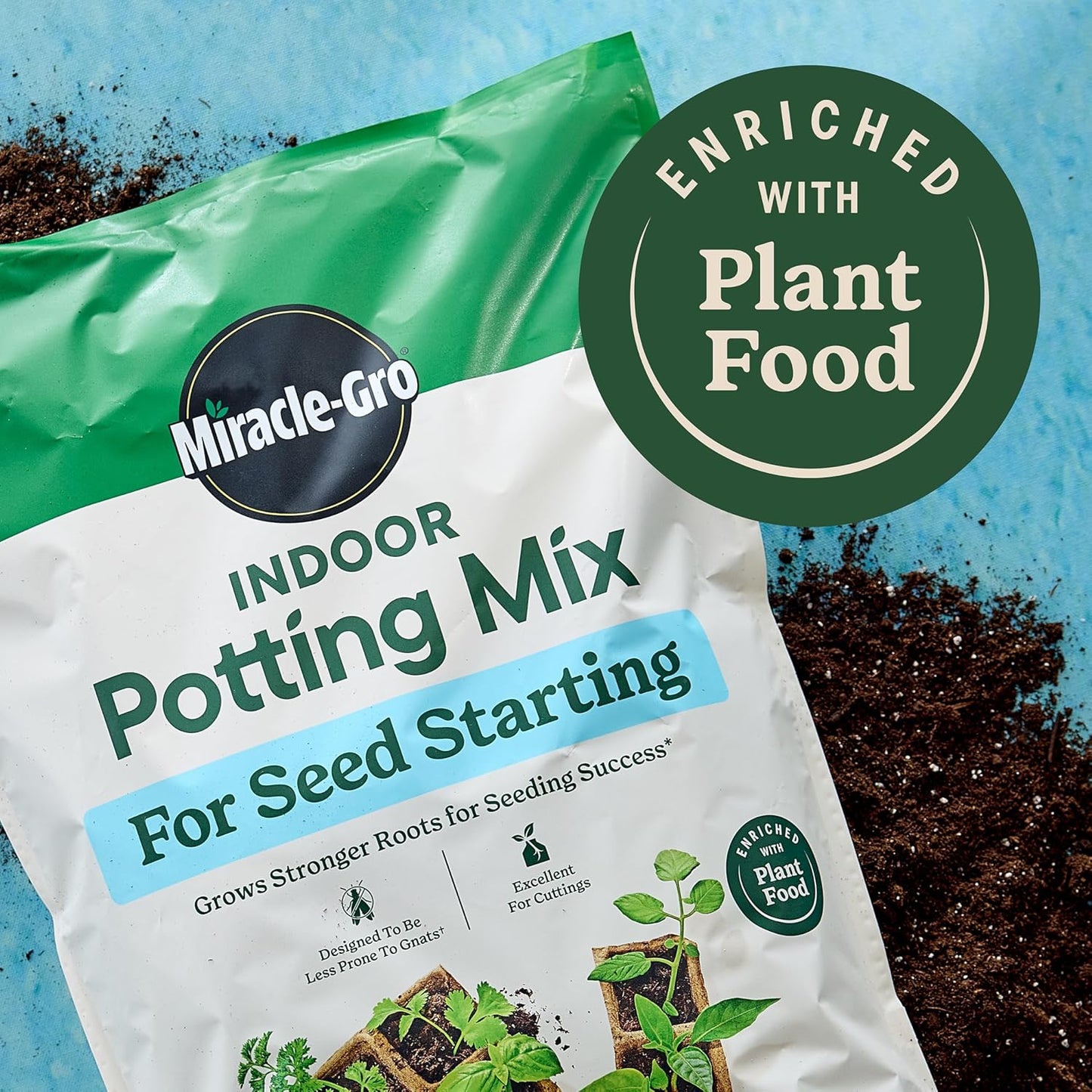 Miracle-Gro Indoor Potting Mix - Ideal for Seed Starting & Cuttings | 8 Qt. (2-Pack)