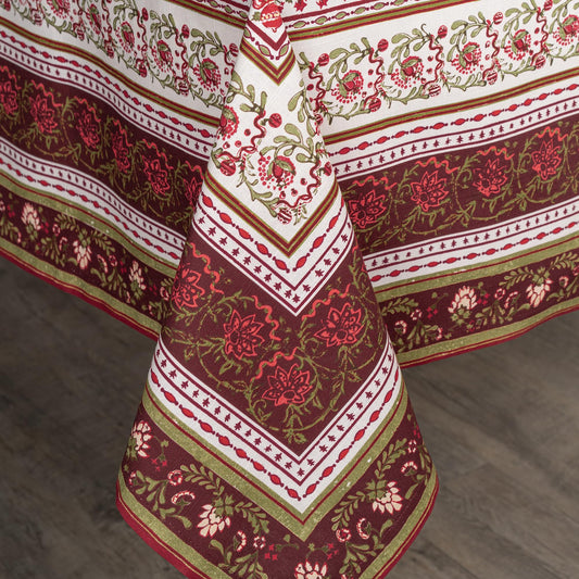 Maison d' Hermine Table Cloth Square Table 100% Cotton 60 x 60 Inches Fall Tablecloth Reusable Everyday Use for Thanksgiving Christmas Decorations Dining Farmhouse Party (Reveillon Au Jardin)