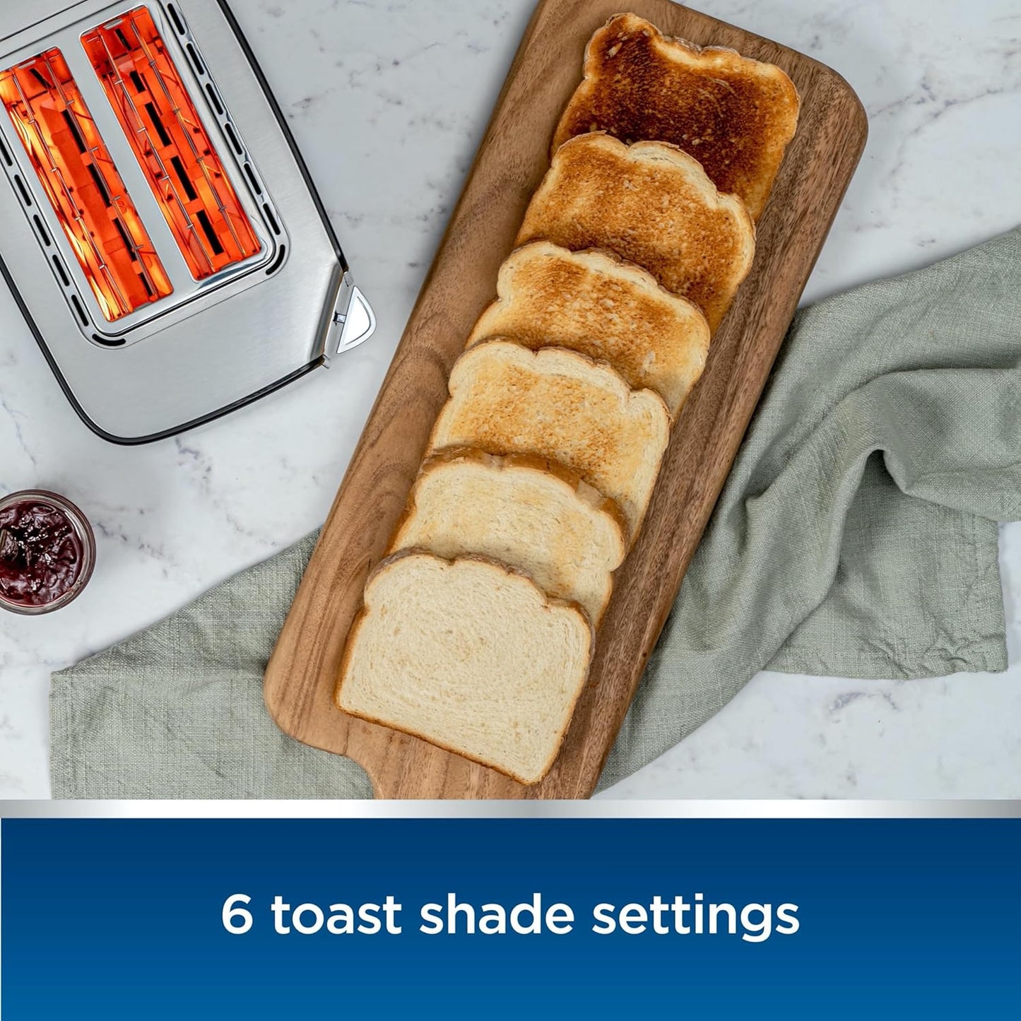 Oster 2-Slice Touchscreen Toaster - Digital Countdown Timer & 6 Shade Settings | Stainless Steel Finish