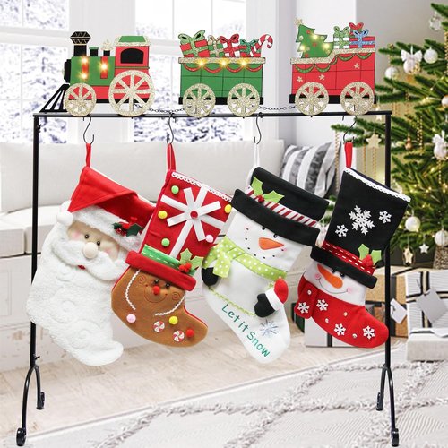FORUP Christmas Stocking Holder Stand - Festive Train Design for Holiday Decor
