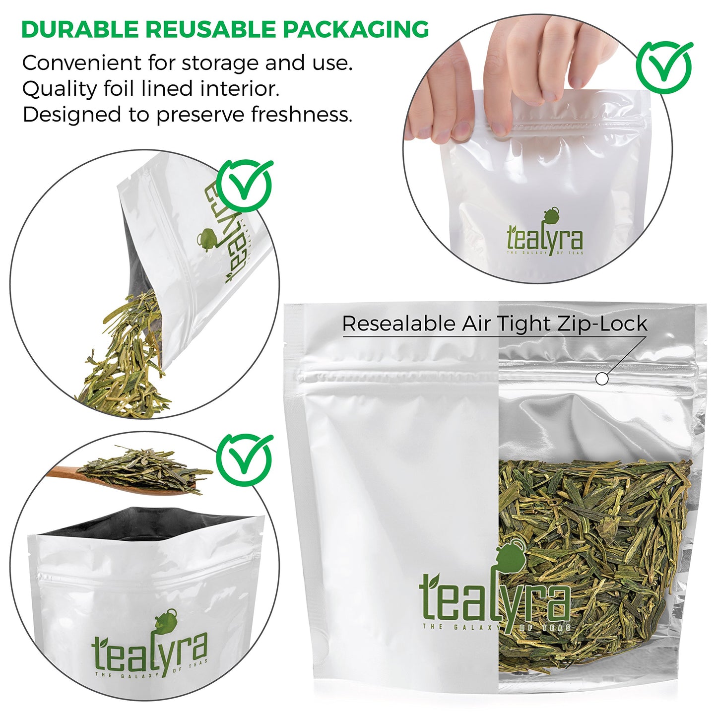 Tealyra - Premium Dragon Well - Long Jing - Green Tea - Famous Chinese Loose Leaf Tea - First Grade - 8-Ounce