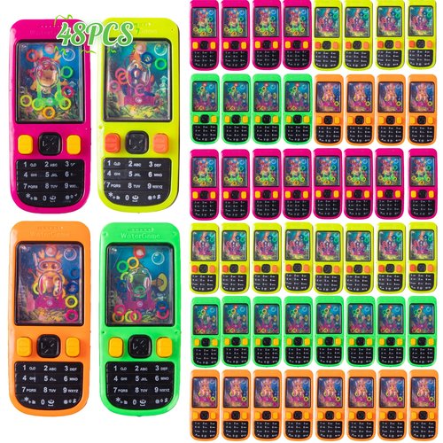 Desyeryamimi 48 Pack Handheld Water Ring Toss Games for Kids Party Favors, Goodie Bags Stuffers, Birthday Return Gifts, Classroom Treasure Box Prizes Bulk, Halloween/Christmas Pinata Filler Toys