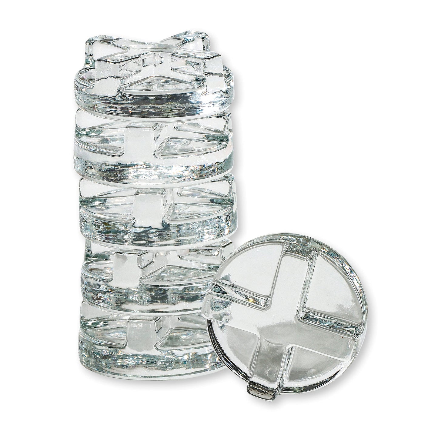 Trademark Innovations Glass Fermentation Pickling Jar Weights, Groove Grip Style (Set of 6)