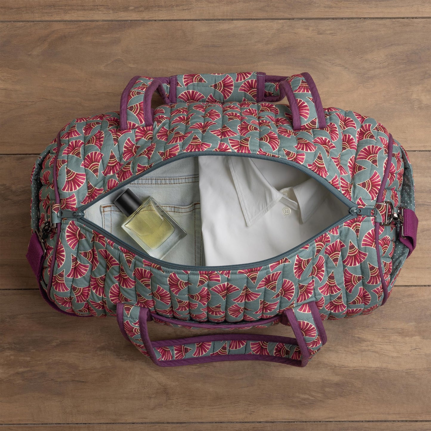 Maison d' Hermine Weekend Duffel Bags for Women Cotton Quilted Overnight Luggage Weekend Bag for Men Gym Sports Gifts Travel Business Travellers Trip Mothers Day Gifts -Bamako - Malia