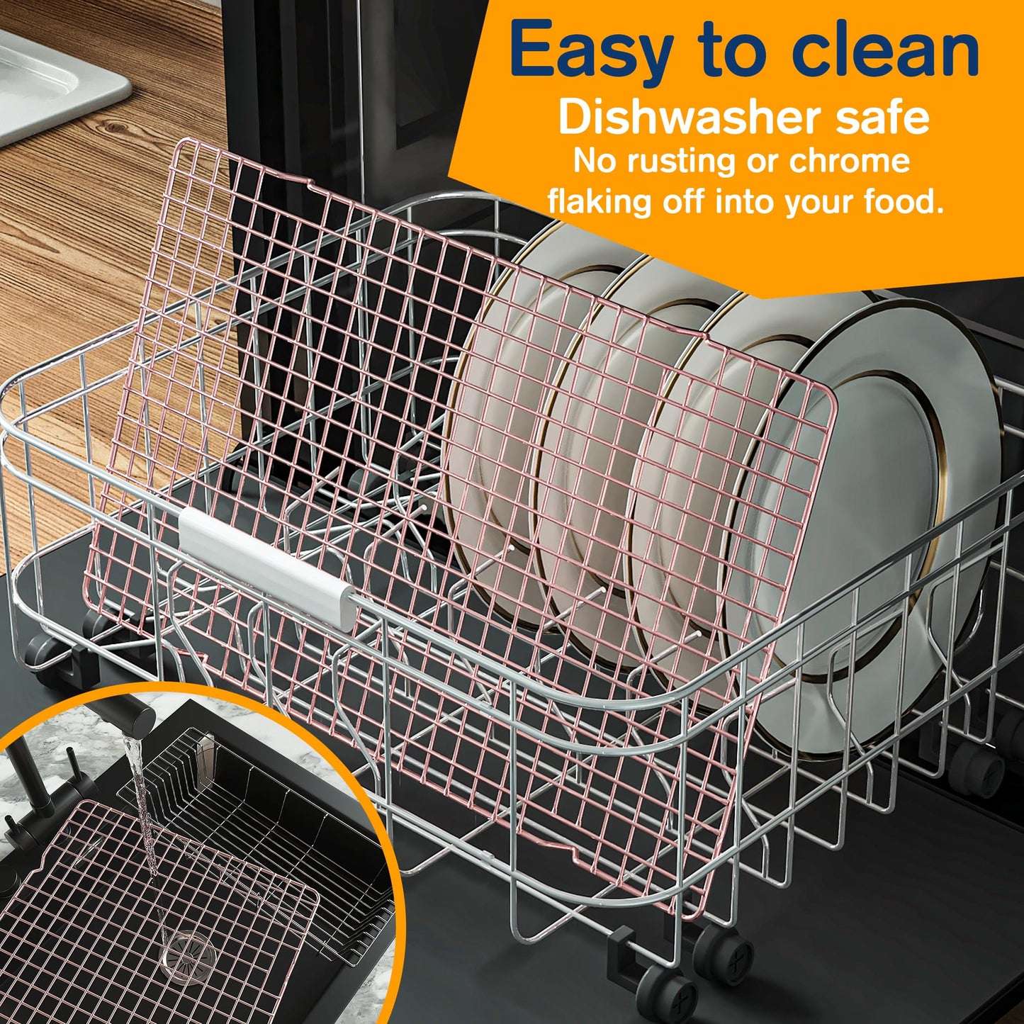 2PCS Cooling Racks for Cooking and Baking - 10" x 16"Heavy Duty Stainless Steel Wire Rack for Baking, Grilling, Roasting - Oven & Dishwasher Safe - Fits Half Sheet Pan（Rose Gold）