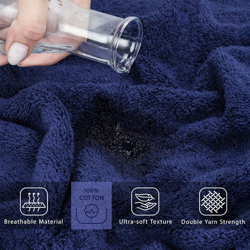 Cotton Paradise Oversized 100% Cotton Bath Sheet - Extra Large Turkish Towel in Navy Blue | 40x80 Inches