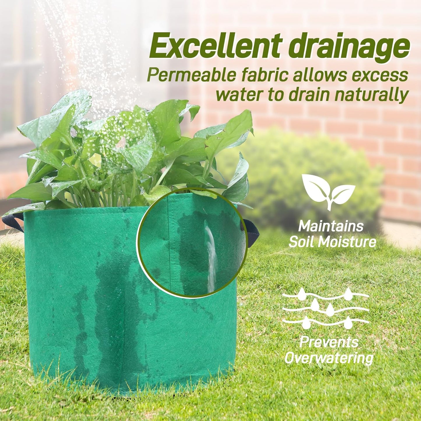 Skiennix 5-Gallon Fabric Grow Bags - 7-Pack in Mixed Colors with Handles for Vegetables & Flowers