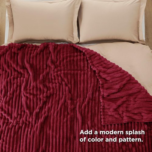 Bedsure GentleSoft Red Blanket - Cozy Soft Throw for Couch, Perfect for Women & Girls, 90x90 Inches