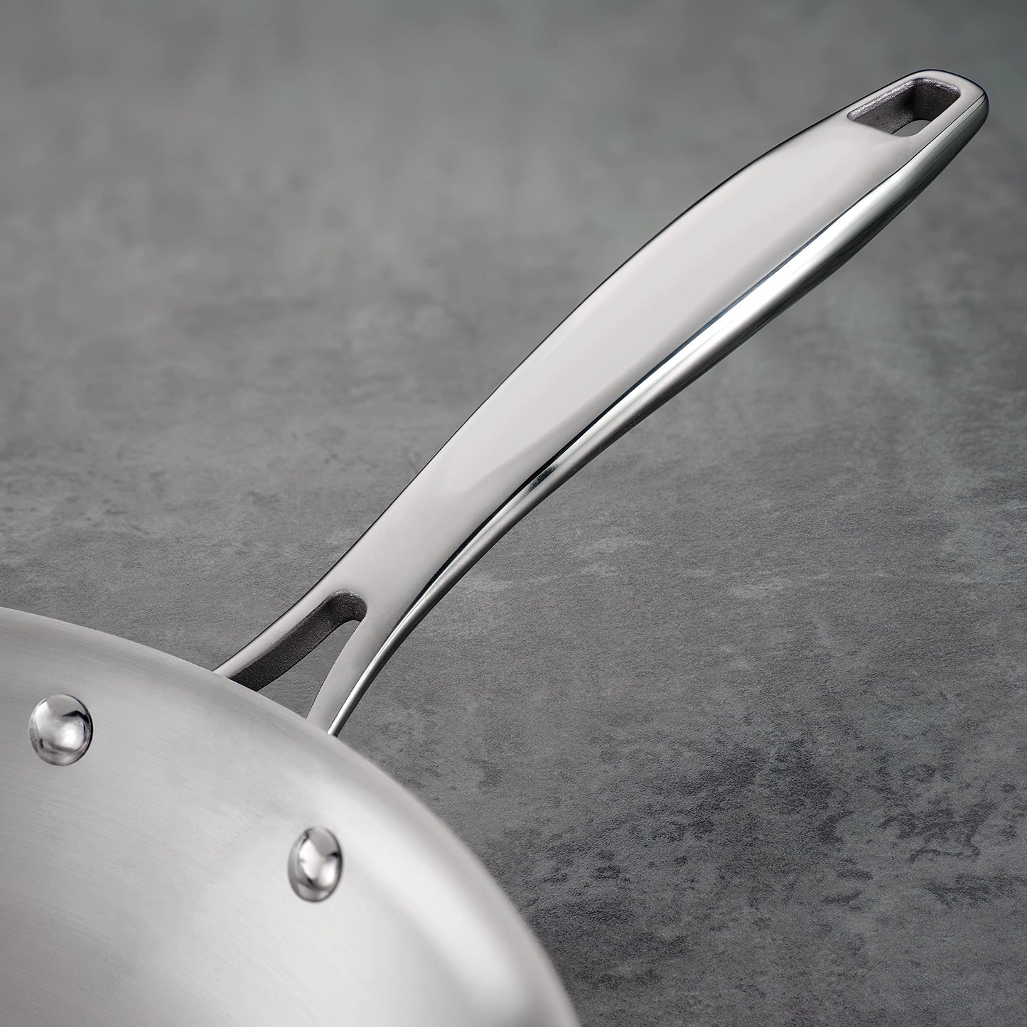 Tramontina Signature Tri-Ply Clad Stainless Steel 12-Inch Large Frying Pan, Induction-Ready Skillet, Dishwasher-Safe, NSF-Certified, Made in Brazil