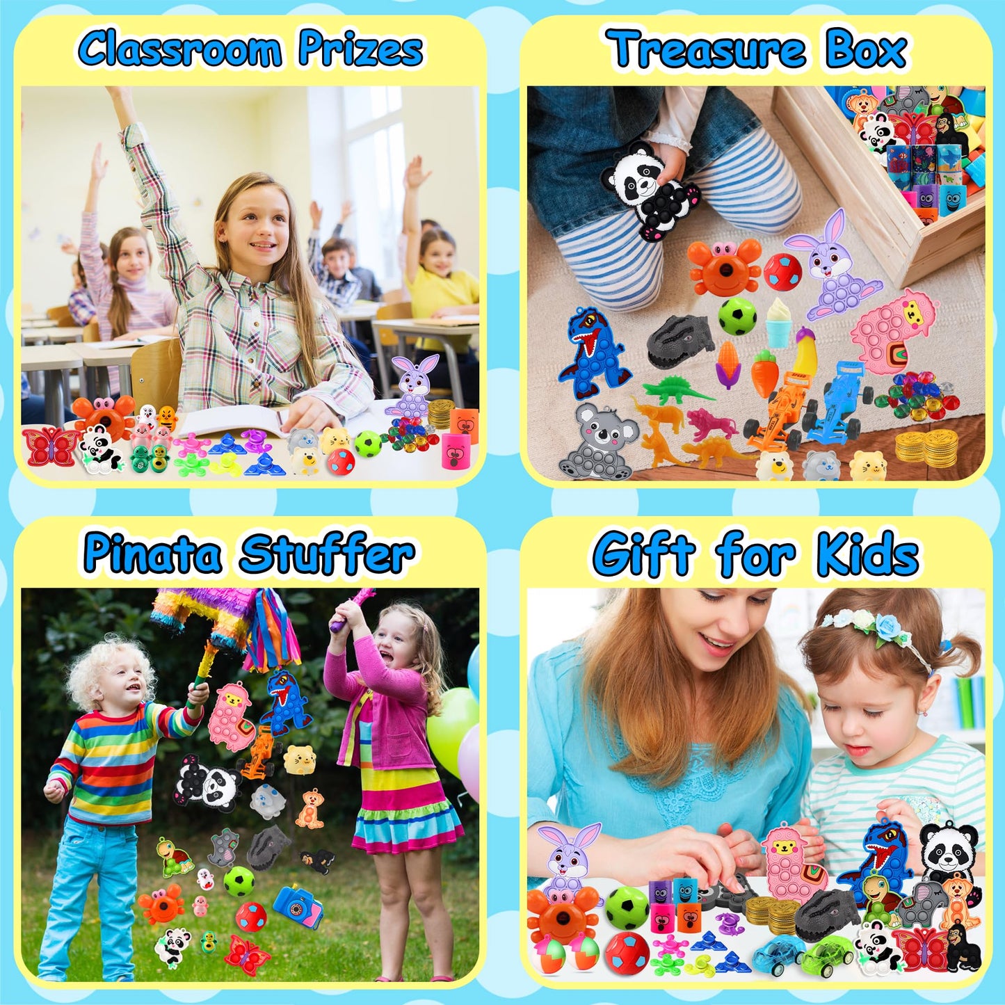 Kiss Monkey 640 PCS Prize Treasure Box Toys for Classroom, Party Favors for Kids 8-12, Fidget Toys Bulk, Goodie Bags Stuffers for Kids, Birthday Gifts, Pinata Stuffers, Carnival Prizes