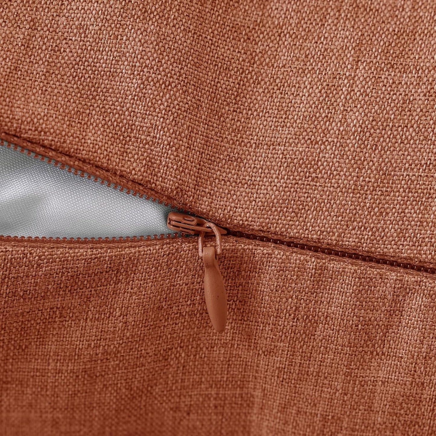 MIULEE Decorative Outdoor Throw Pillow Covers - Waterproof Faux Linen Cushion Cases | 20x12 Inch Rust (Pack of 2)