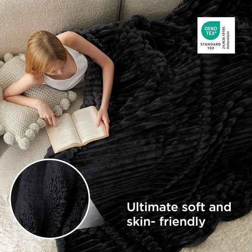 Bedsure GentleSoft Blanket - Cozy Black California King Size Throw, 102x96 Inches for Ultimate Comfort