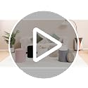 PINPLUS Cream Round Folding Storage Ottoman with Tray - 14.6 Inch Diameter