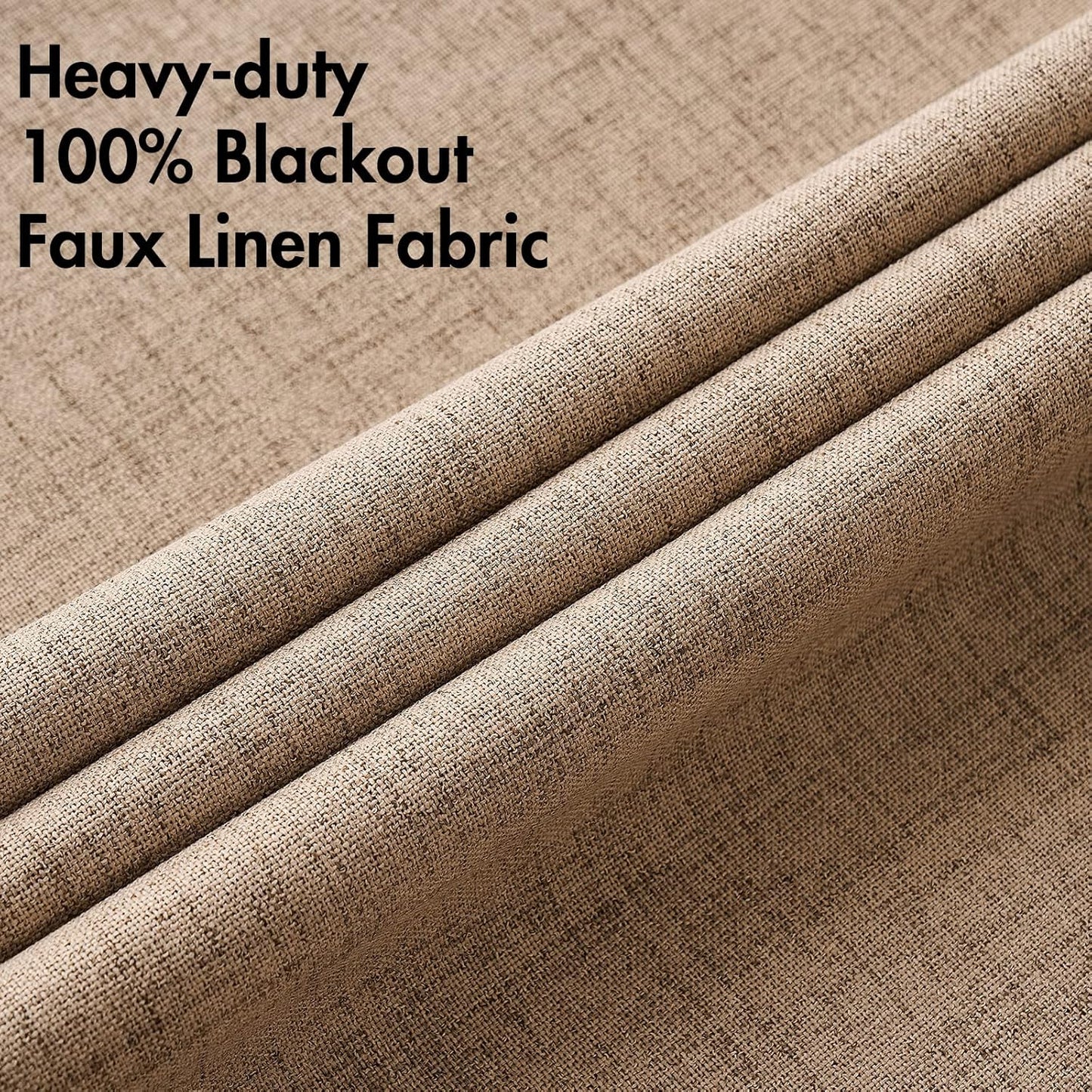 MIULEE 100% Blackout Curtains - Thermal Insulated Linen Textured Drapes in Copper Brown | 42 x 63 Inch (2 Panels)
