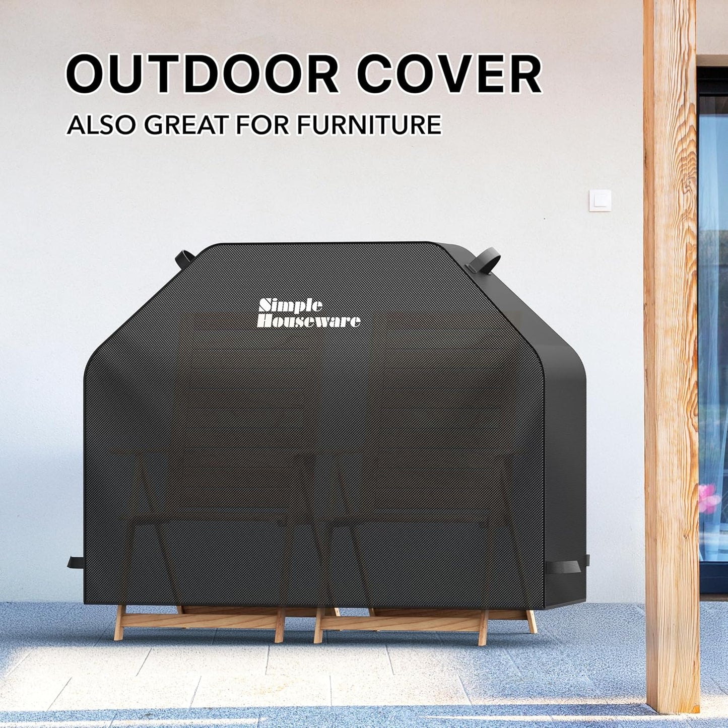 Simple Houseware Heavy-Duty BBQ Gas Grill Cover - 55 in. Waterproof & Weather-Resistant 600D Polyester