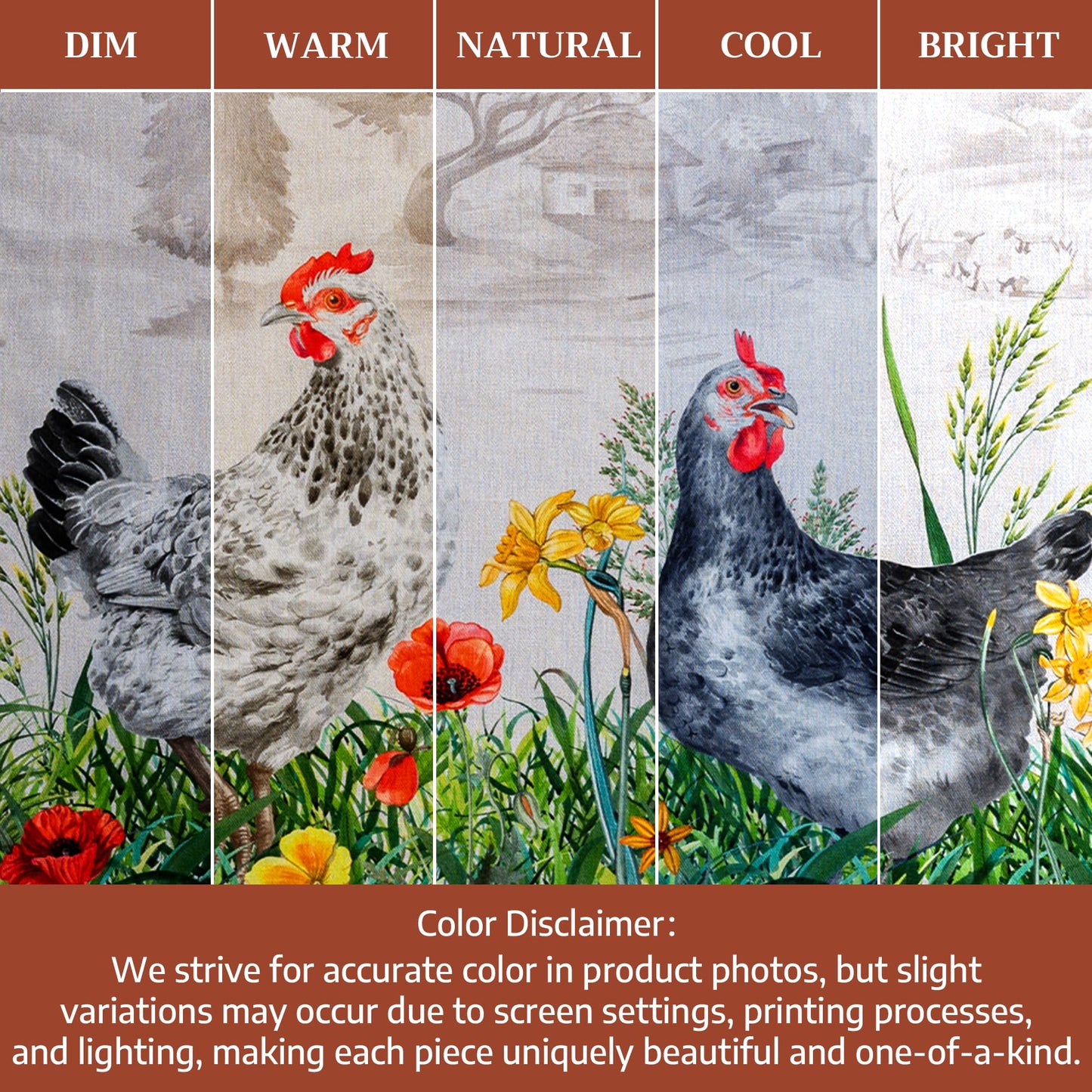 Maison d' Hermine Table Cloth Square Table 100% Cotton 54 x 54 Inches Tablecloth Reusable Decorative for Dining Kitchen Room Farmhouse Home Gifts for Mothers Day Spring Summer - Basse Cour