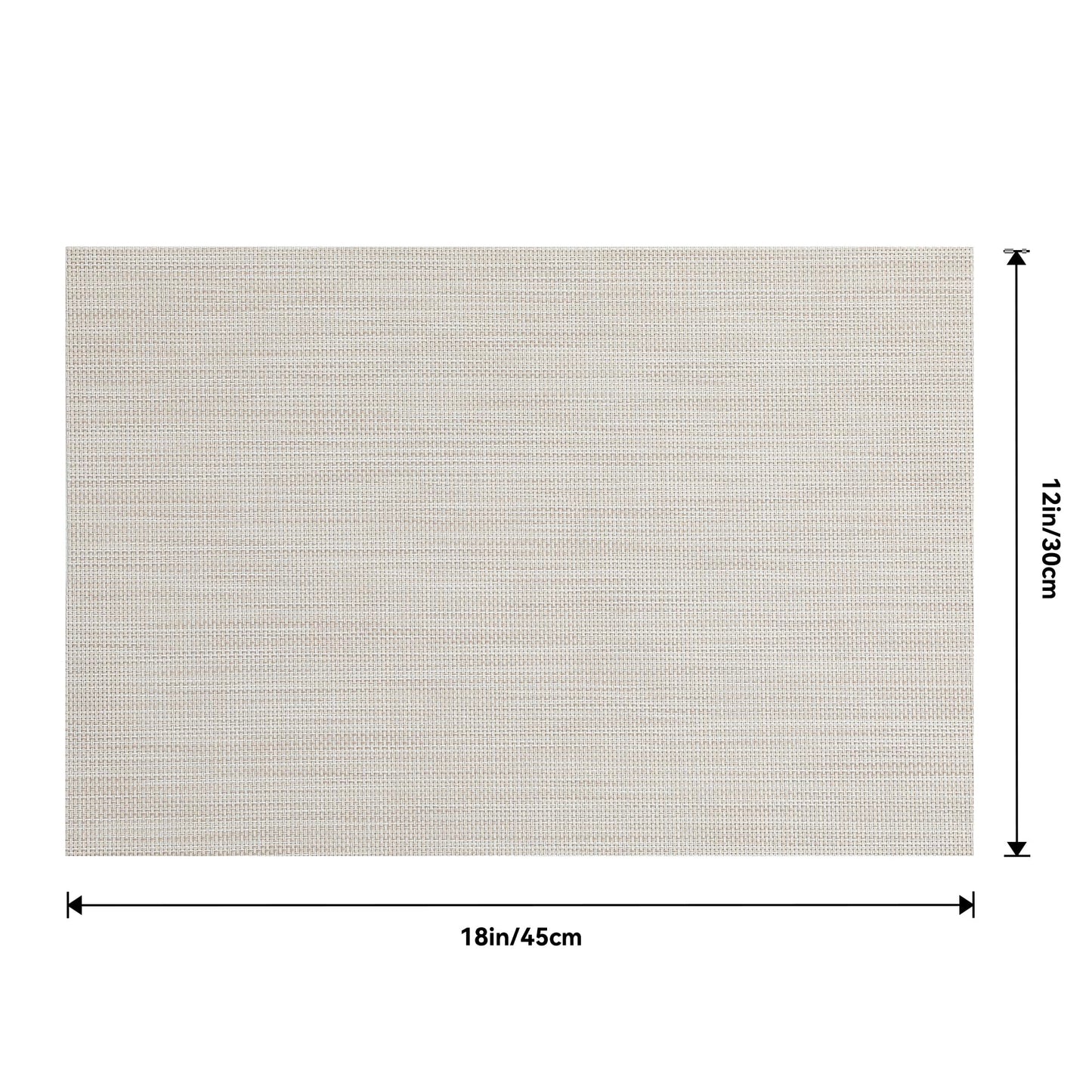 Leetaltree Beige White Placemats Set of 12 - Heat Resistant Non-Slip Place mats for Dining Table, Washable Durable PVC Vinyl Woven Table Mats(Beige White, 12)