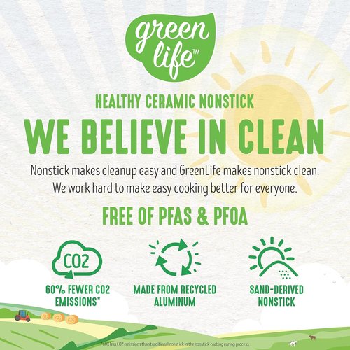 GreenLife Nonstick Frying Pan - 8" Ceramic Skillet, PFAS-Free, Dishwasher & Oven Safe, Yellow