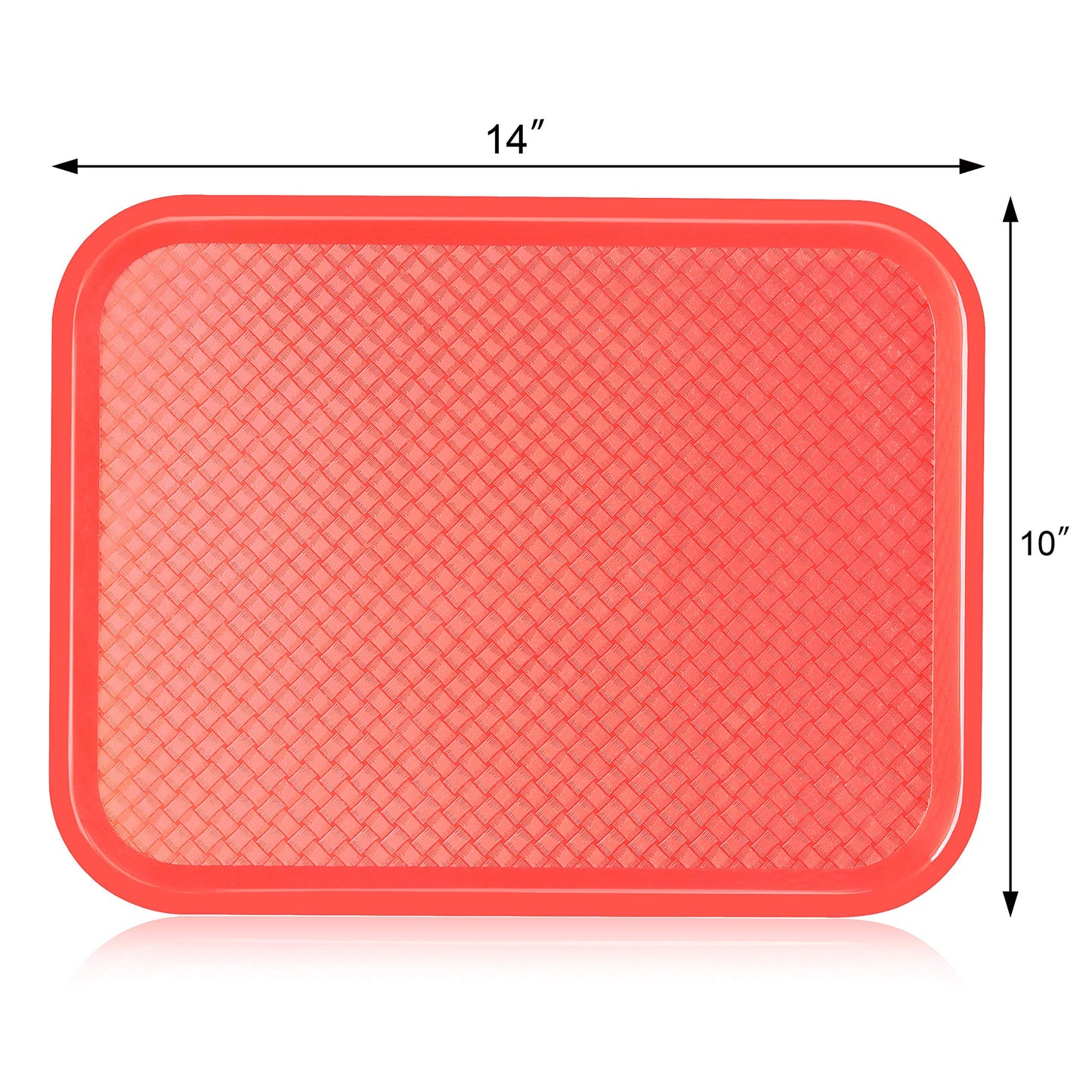 New Star Foodservice Fast Food Tray, Set of 12 (Red, 10 by 14 Inch)