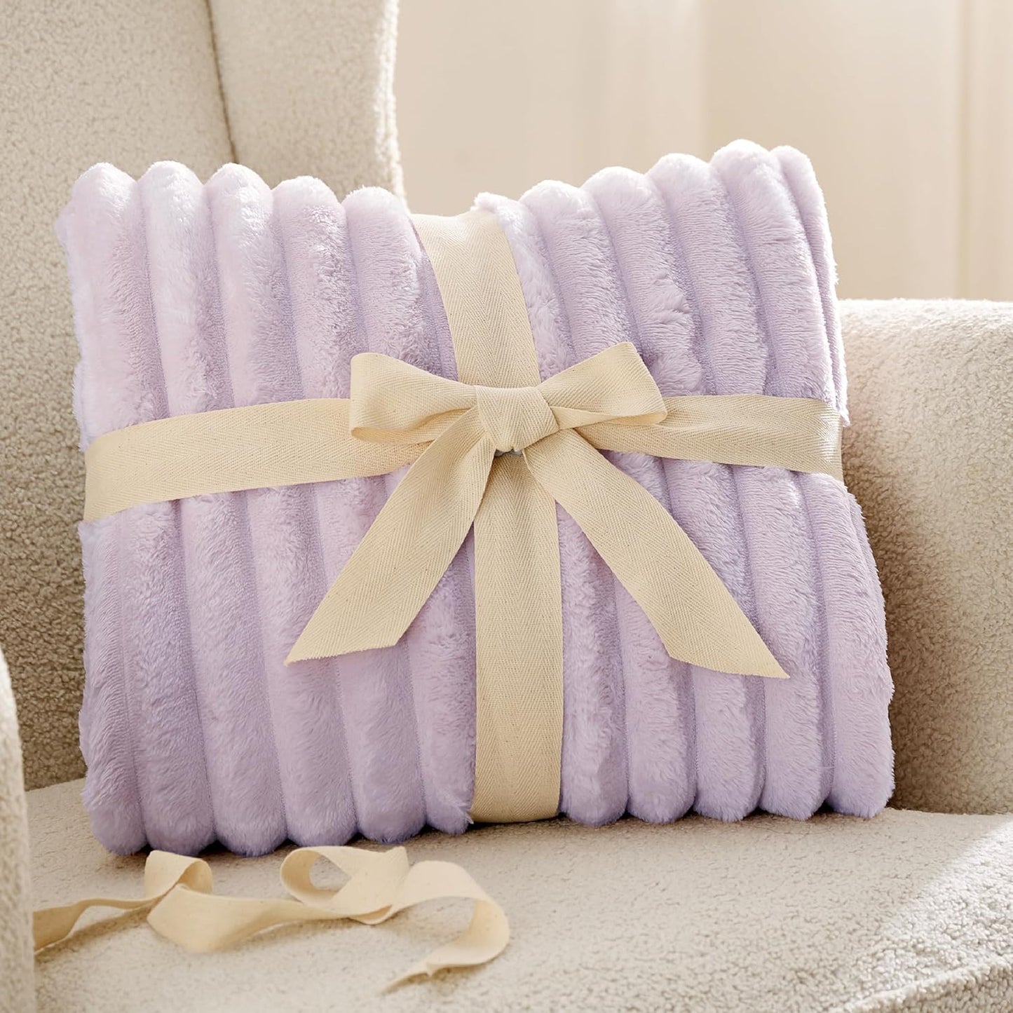 Bedsure GentleSoft Twin Blanket - Cozy Lavender Fog Throw for Women | Soft, Large 66x90 Inches