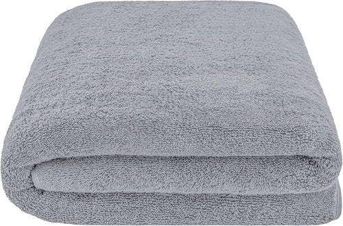 Cotton Paradise 100% Cotton Oversized Bath Sheet - Extra Large Light Gray Turkish Towel 40x80