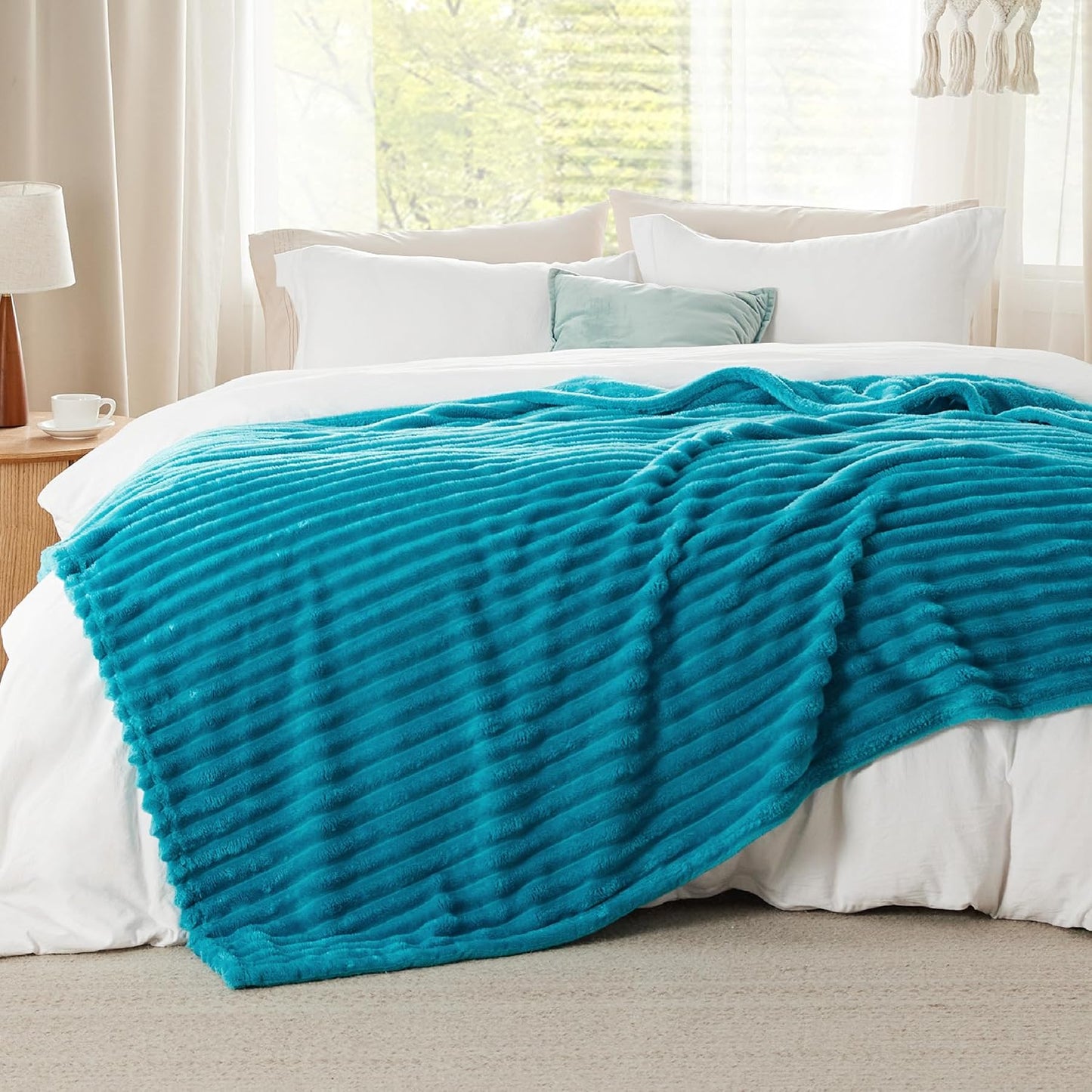 Bedsure GentleSoft Fleece Blanket - Cozy Teal Throw for Couch, Perfect for Women & Girls, 108x90 Inches