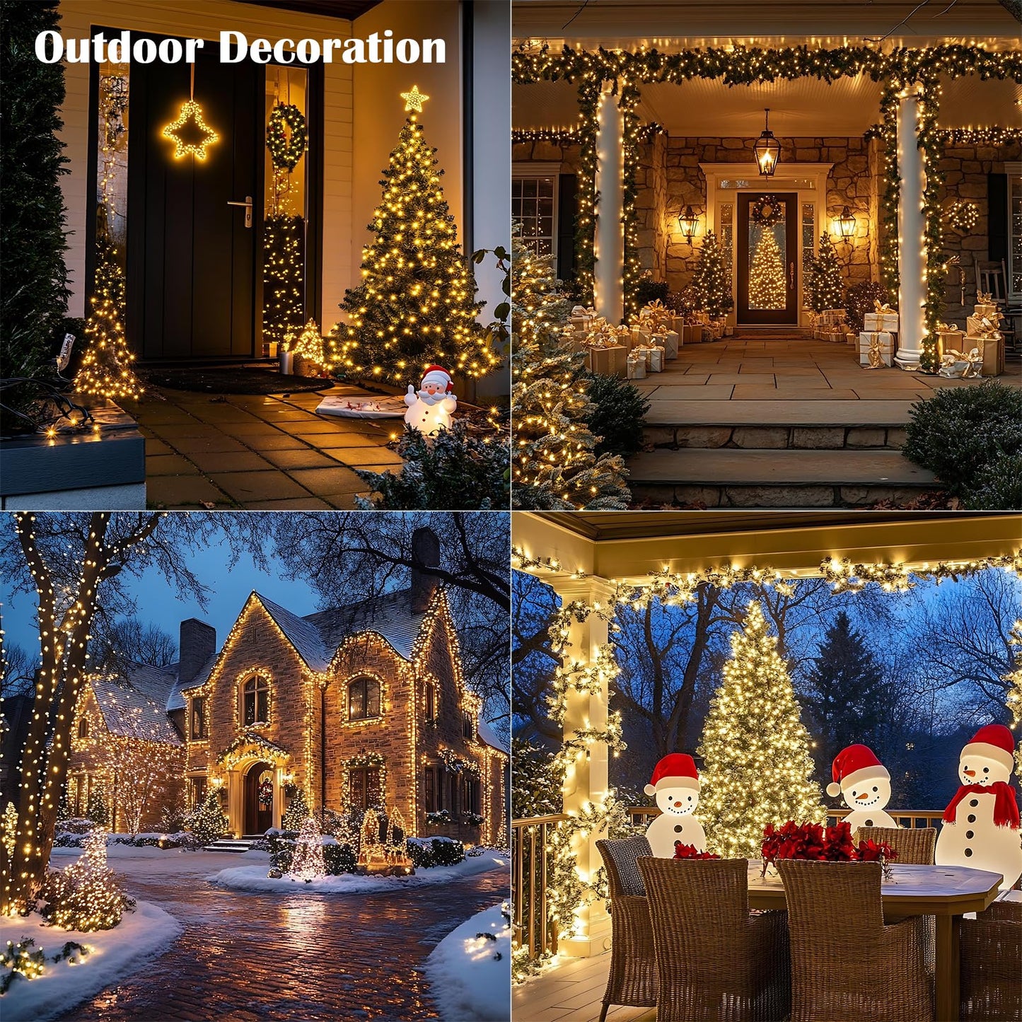 ZELUXDOT Fairy Lights Plug in,328FT 1000LEDs Waterproof Led String Lights,8 Modes Remote Twinkle Light for Outdoor Indoor Christmas Wedding Birthday Garden Party Decorations,Silver Wire,Warm White