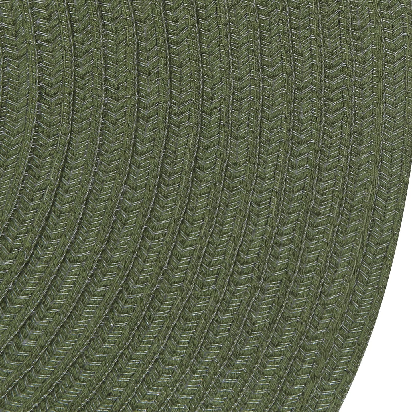 SHACOS Round Placemats Set of 12 Washable 15 inch Round Table Mats Cotton Polyester Woven Braided Place Mats for Dining Table Wedding Party Decor (Olive Green, 12)