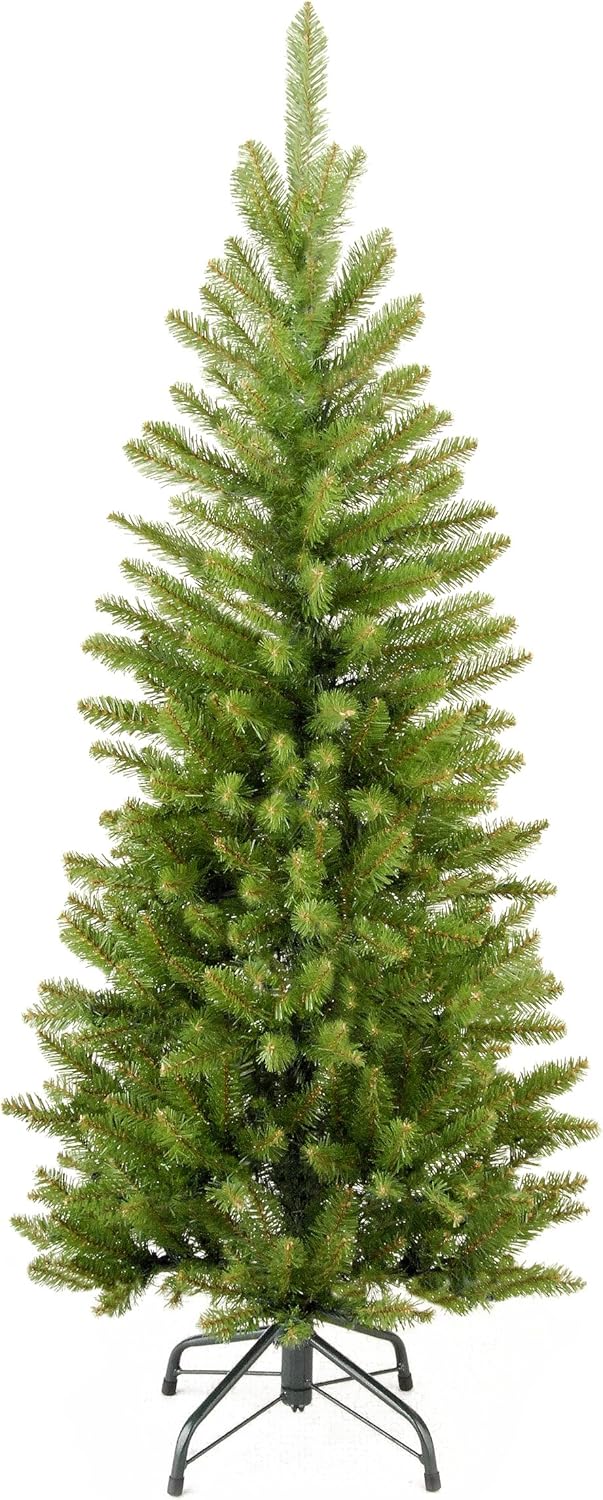 National Tree Company 4 Ft Slim Kingswood Fir Mini Christmas Tree - Unlit, 269 Tips, Green with Stand