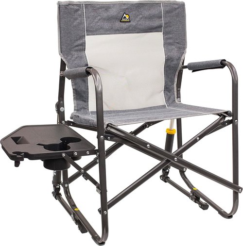 GCI Outdoor Freestyle Rocker - Portable Folding Rocking Chair with Side Table | Perfect for Camping