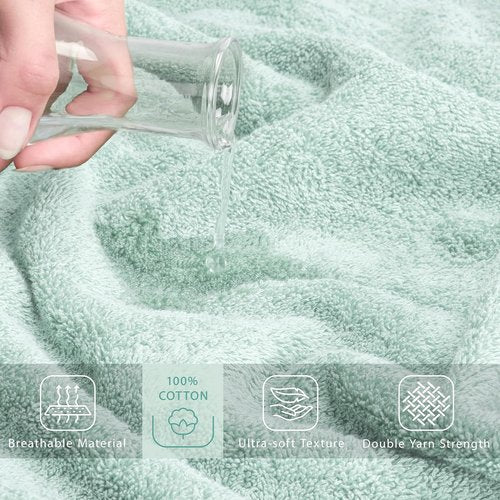 Cotton Paradise 100% Cotton Oversized Bath Sheet - Extra Large Turkish Towel in Mint Green | 40x80 Inches
