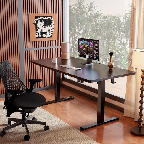 ErGear Electric Standing Desk - Height Adjustable Sit-Stand Home Office Desk, 48 x 24 Inches, Black