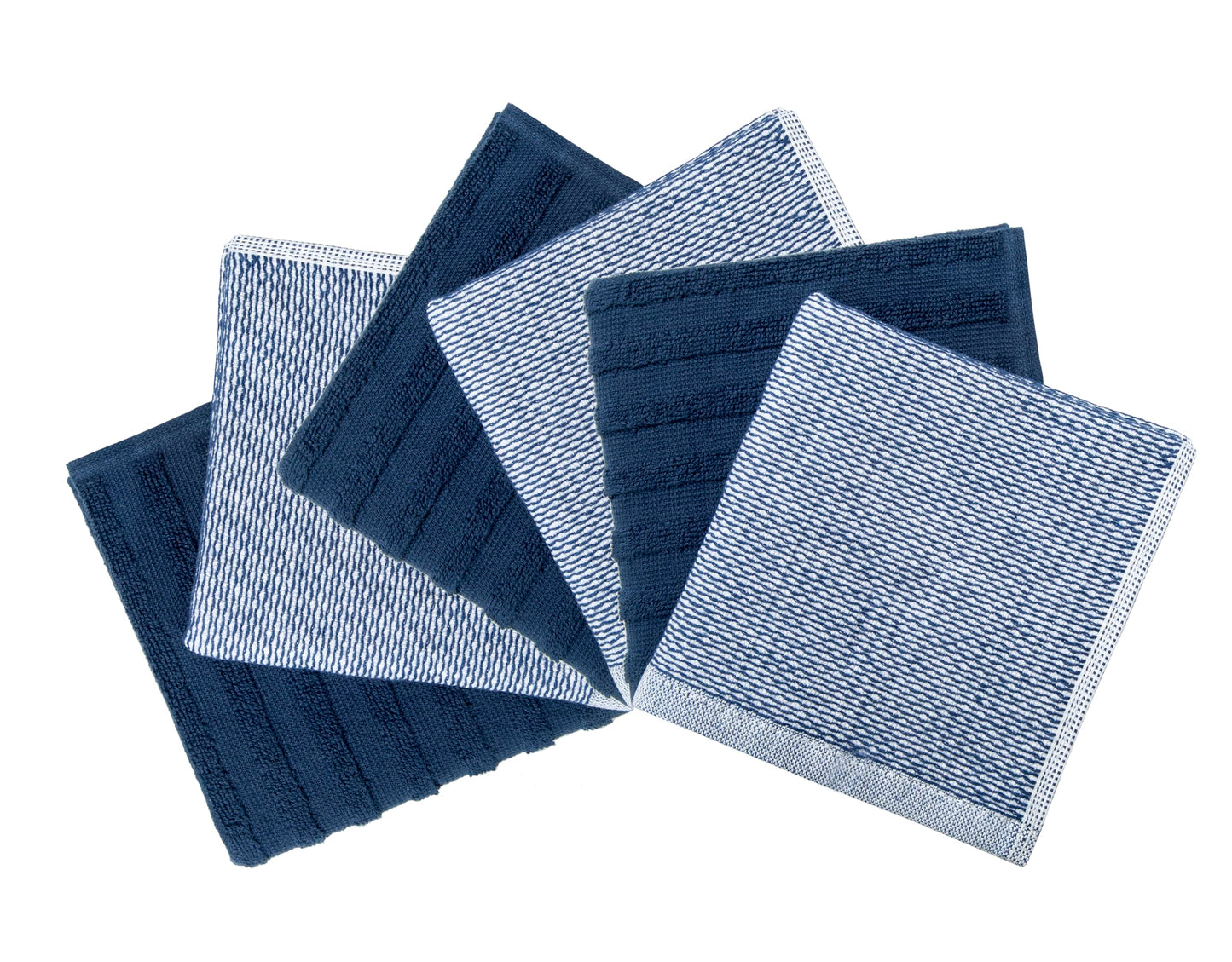 Premium Kitchen Towels (20”x 28”, 6 Pack) | Yarn Dyed Flat Woven Stripe Kitchen Towel Set| 238 GSM | Highly Absorbent with Hanging Loop | Blue
