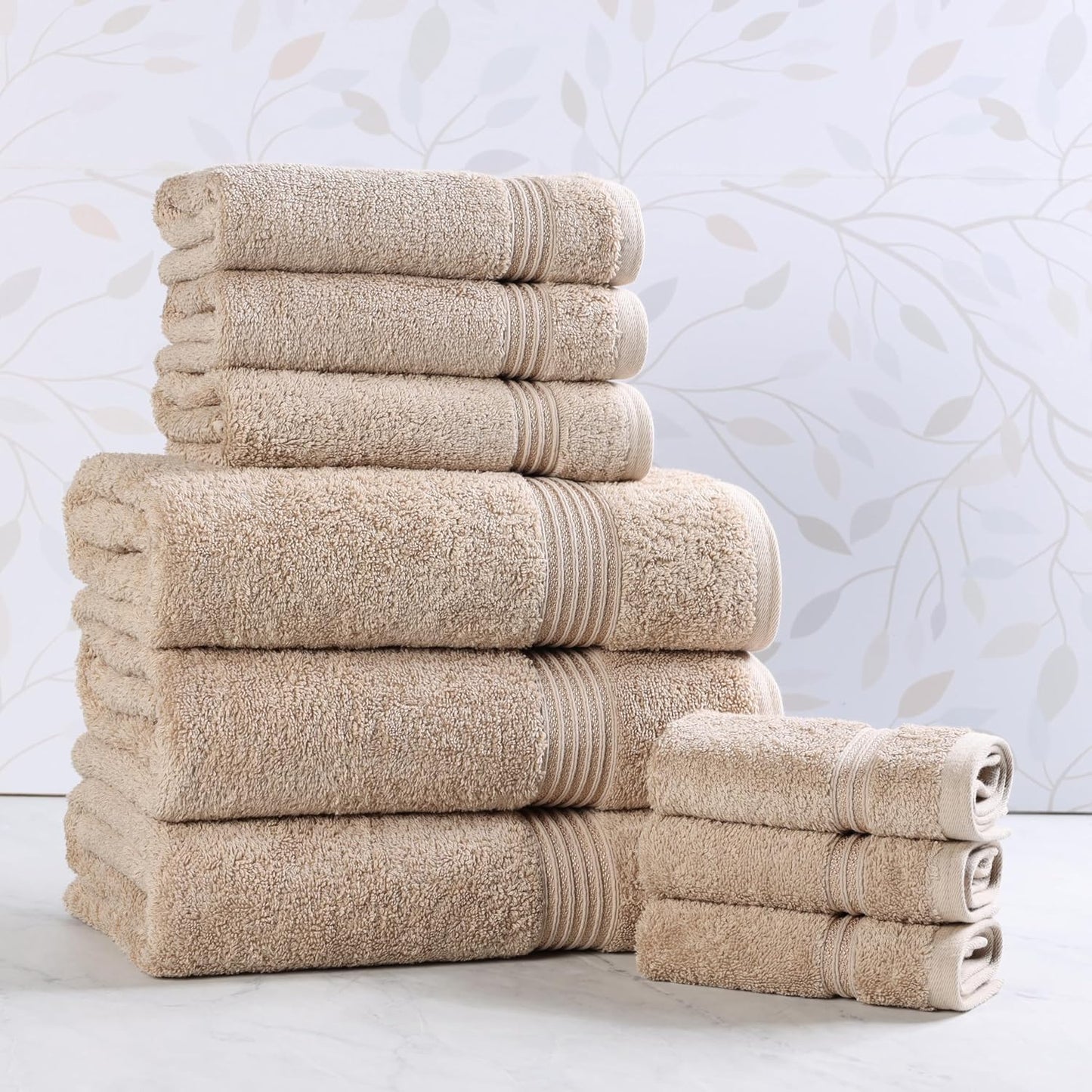 Superior Egyptian Cotton 6-Piece Towel Set, Bathroom Essentials, Towels For Bathroom, Apartment, Airbnb, Guest Bath, Face, Hand, Bath Towels, Washcloths, Absorbent, Fast Drying, Royal Purple