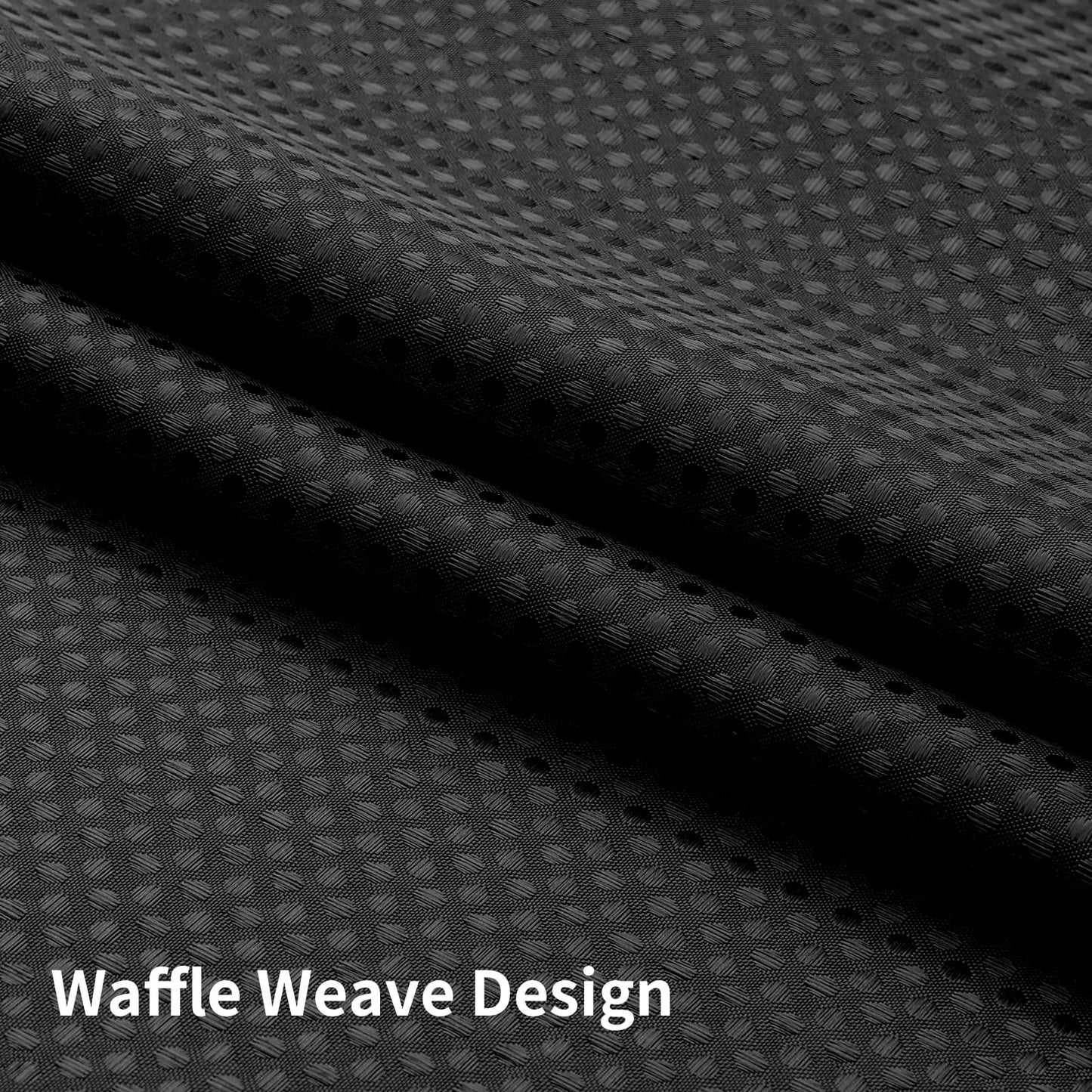 Colorful Star No Hook Waffle Shower Curtain with Snap in Fabric, Waterproof Shower Curtains with See Through Top Window, Hotel Luxury Heavy Duty Bathroom Curtain and Liner Set, 72'' x 75'', Black