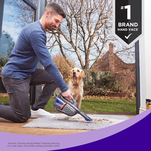 BLACK+DECKER Dustbuster Furbuster Pet Hair Vacuum - Cordless Handheld with Motorized Brush, Powerful Suction