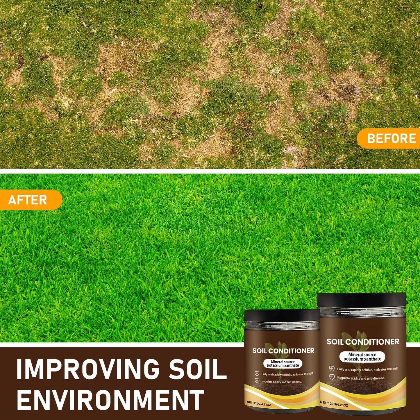 Skiennix Soil Activator - Organic Liquid Fertilizer for Indoor & Outdoor Plants | 2 Pcs Set