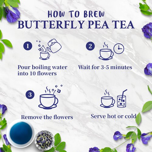 Butterfly pea flower tea loose leaf (375+ Cups) [ 4.4 Ounces Oz] Dried butterfly pea flowers blue tea