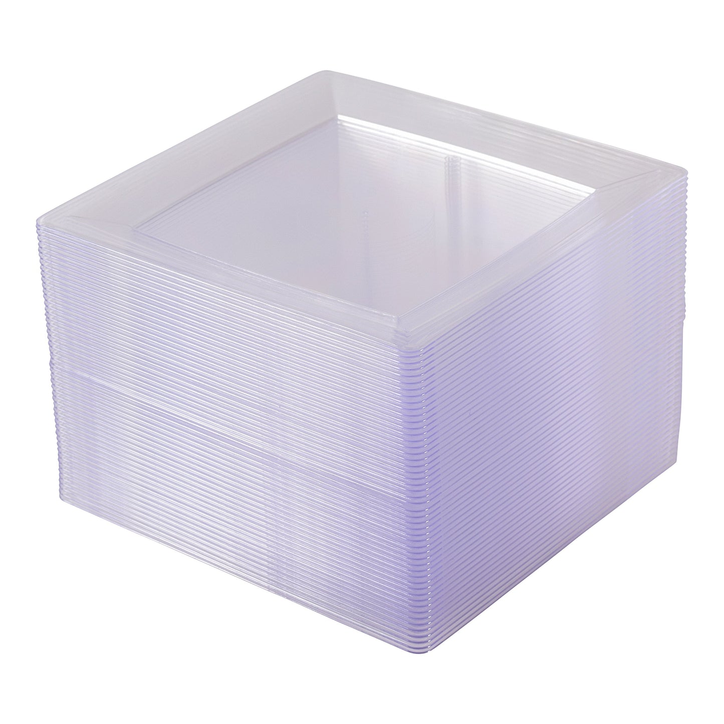 Oasis Creations Clear Square Plates Set 9" - 50 Count - Premium Hard Clear Plastic - Disposable and Reusable - Dinner - Salad - Party Plate Set - Weddings, Parties, Events & More!
