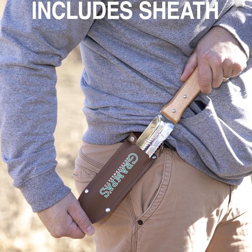 Grampa's Garden Knife - Versatile 7" Hori Hori Garden Knife With Steel Blade & Sheath | Ideal For Weeding, Digging, Planting