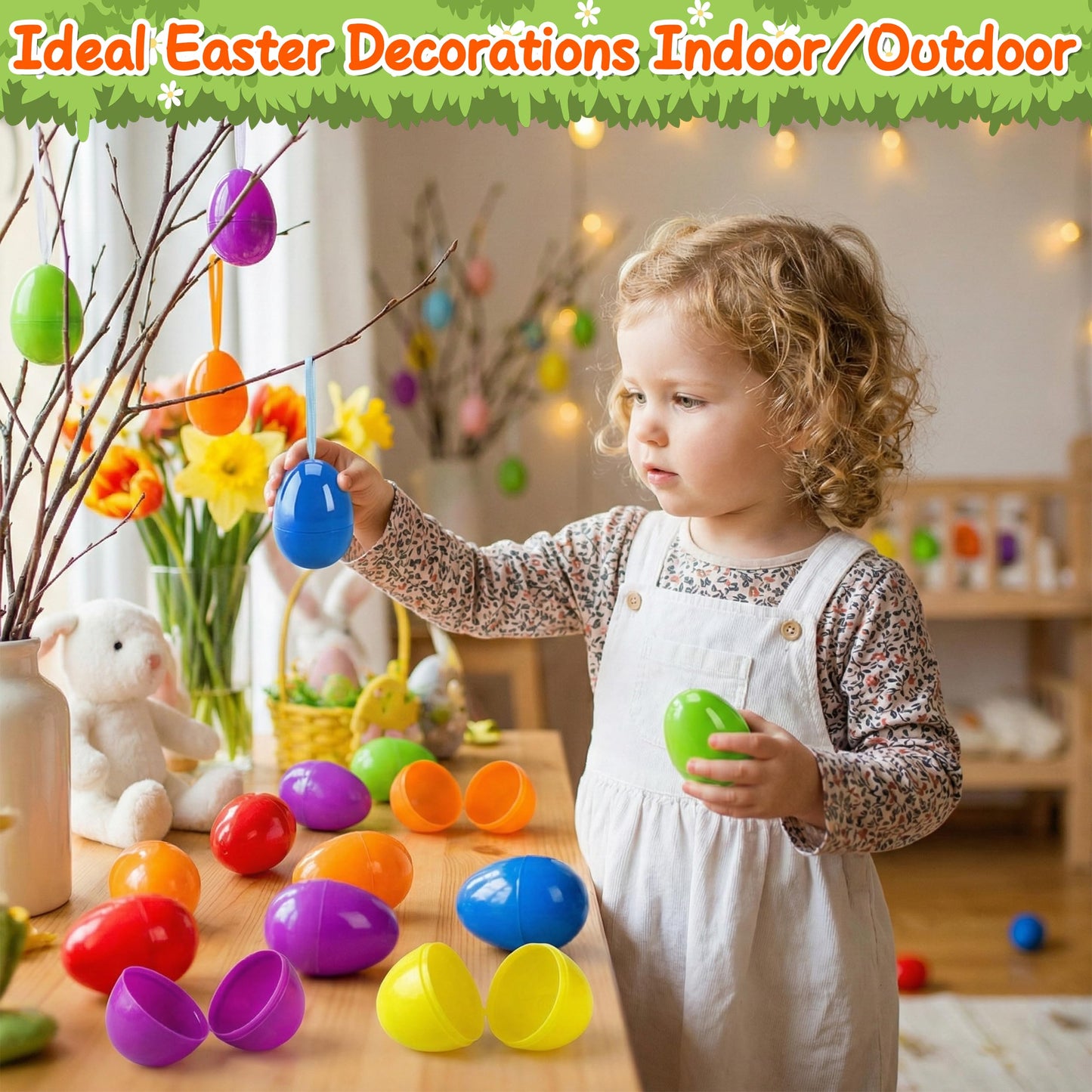 kortes 1000pcs Plastic Easter Eggs, 6 Colors 2.3" Empty Fillable Eggs Bulk for Easter Basket Stuffers Easter Eggs Hunts Party Favors, Classroom Prize Supplies (1000)