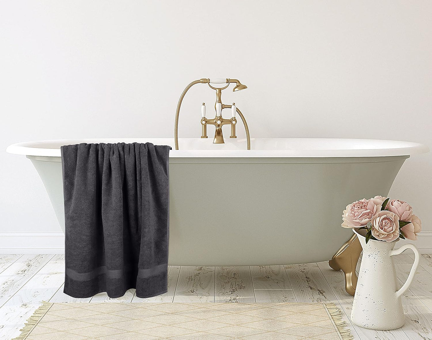 Utopia Towels Jumbo Bath Sheets - 600 GSM, 100% Ring Spun Cotton, Quick-Dry, Grey | 35" x 70" (2 Pack)