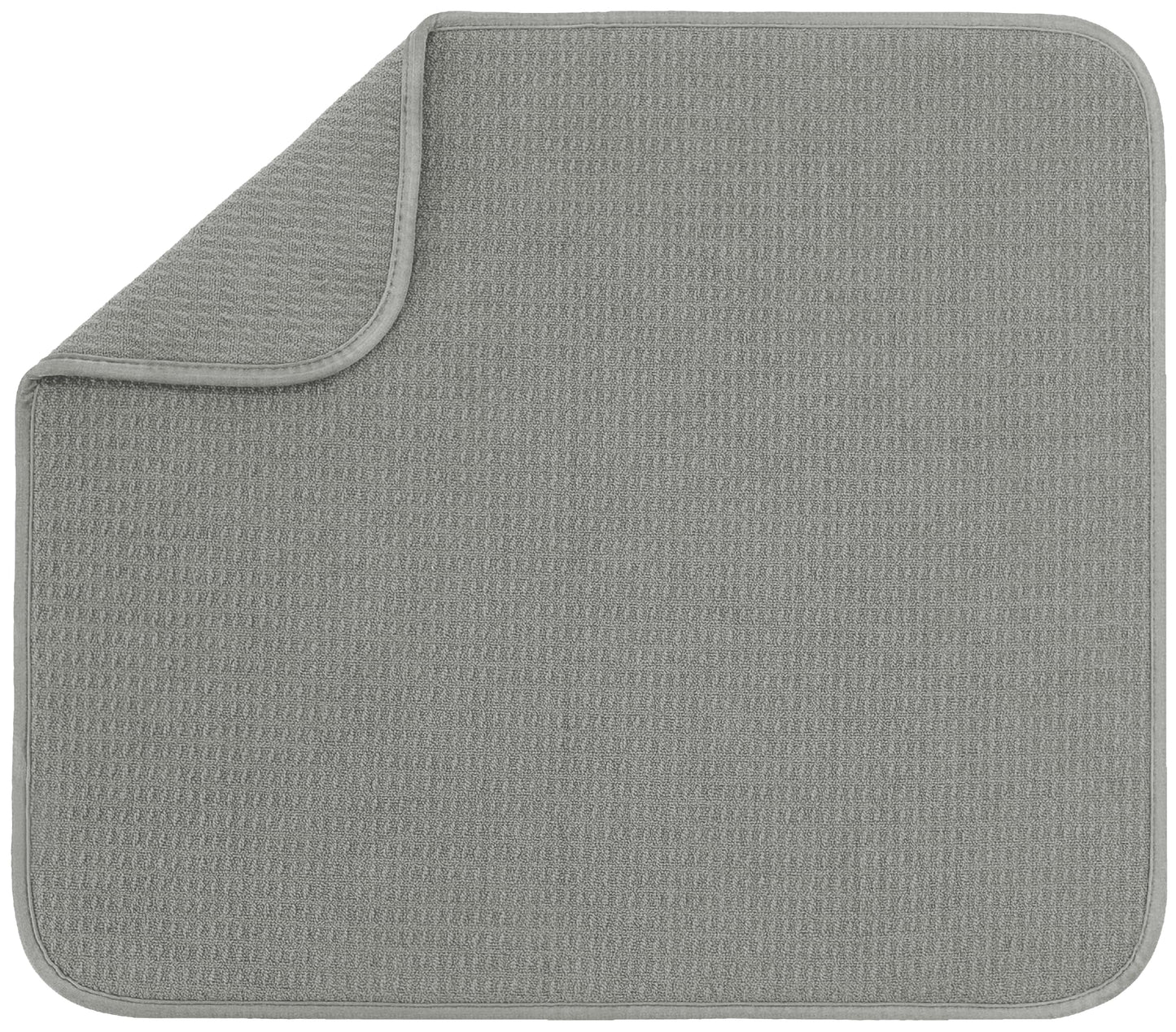 S&T INC. Dish Drying Mat, 16” x 18”, Absorbent Microfiber Kitchen Counter Mat, Dish Drying Pad for Dishes, Utensils, Pots and Pans, Large, Grey