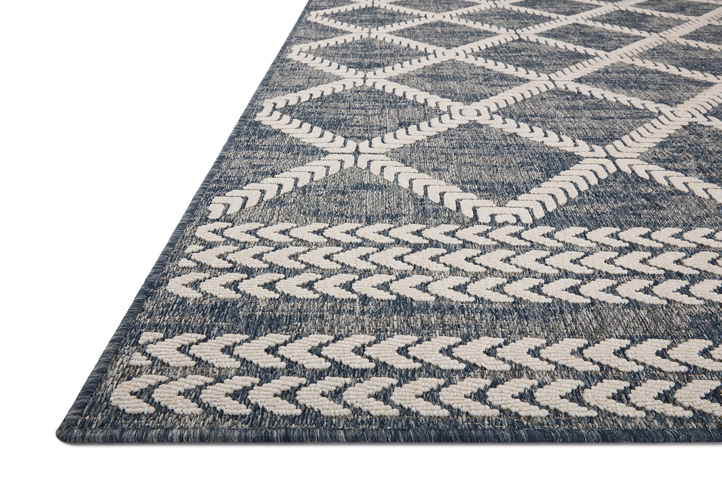 Loloi II Rainier Collection RAI-05 Dark Blue/Ivory 2'-3" x 7'-7" Runner Rug