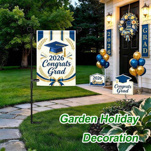 HOOSUN Garden Flag Stand - Premium Metal Holder with Weather-Proof Finish & Clip | Durable Outdoor Decor