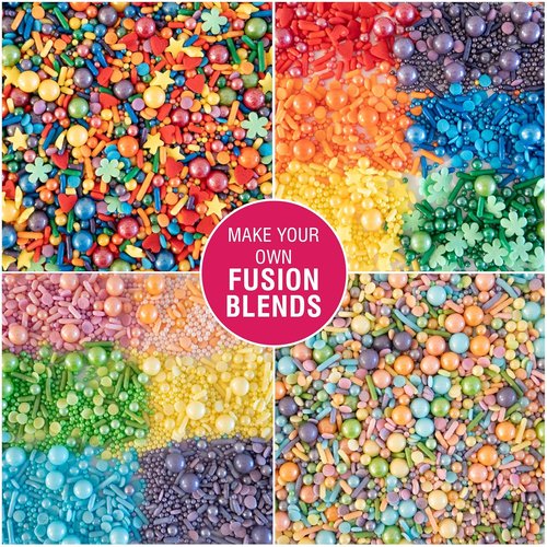 Cake Mate Rainbow Fusion Dessert Sprinkles - Assorted Colors & Shapes | 14oz Holiday Tacklebox