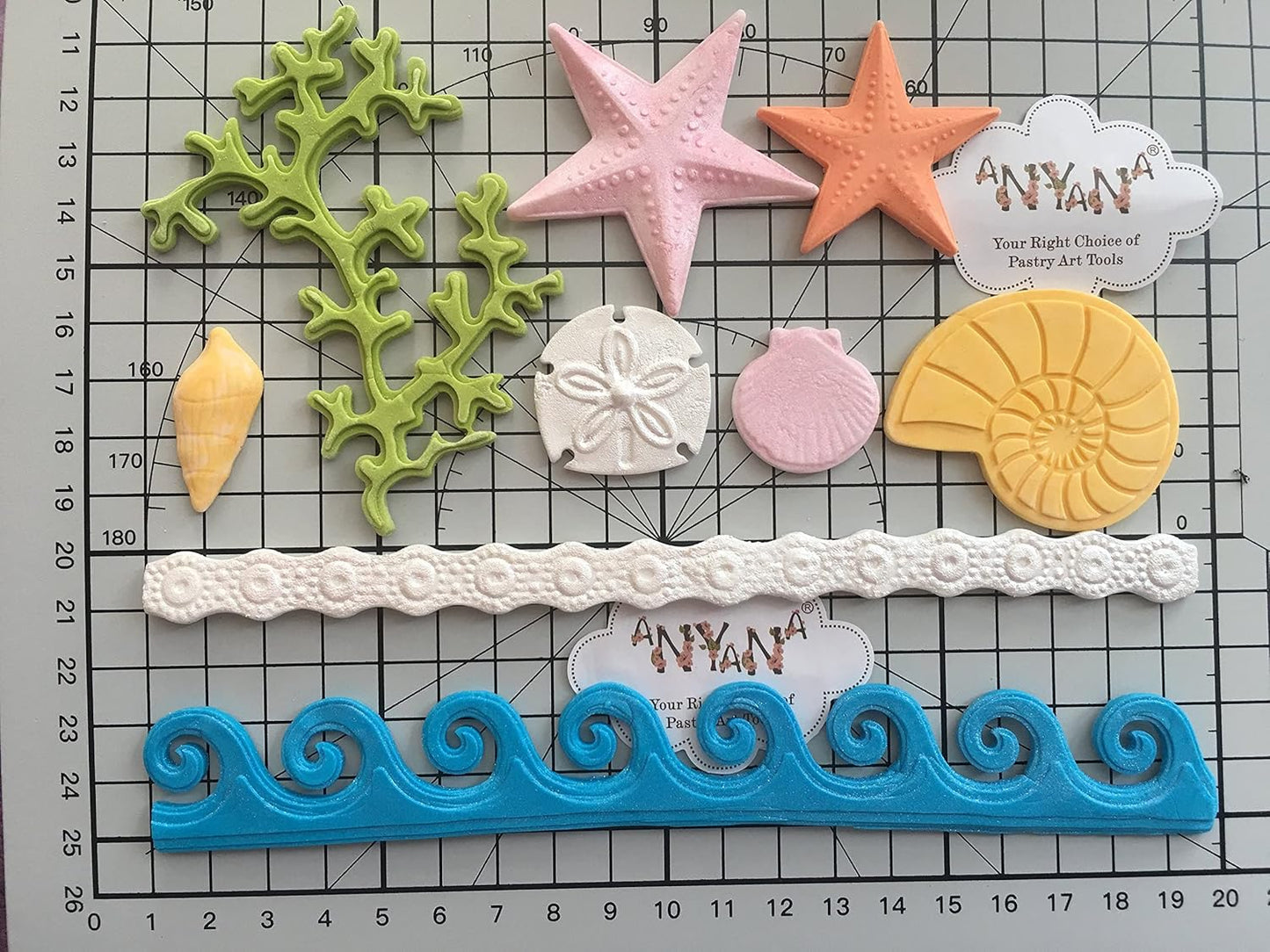 Silicone Sea Shell & Starfish Fondant Mold - Non-Stick Cake & Candy Decorating Tool